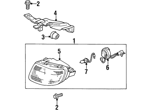 1996 Toyota Celica Bulbs Lamp Unit, Fog Lamp, RH Diagram for 81211-20280