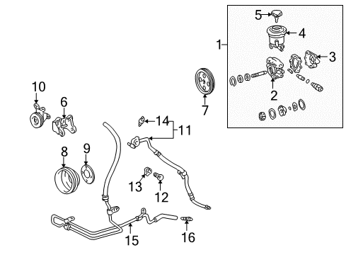 1996 Toyota 4Runner P/S Pump & Hoses, Steering Gear & Linkage Air Control Valve Diagram for 17630-70010