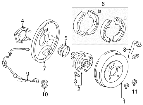 2004 Toyota RAV4 Rear Brakes Wheel Cylinder Overhaul Kit Diagram for 04474-42020