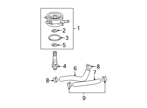 2004 Toyota Tacoma Oil Cooler Relief Valve Diagram for 15690-50010