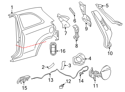 2014 Toyota Yaris Fuel Door Release Cable Diagram for 77035-0D252