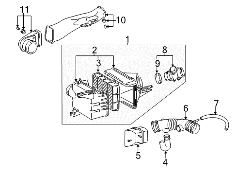 1998 Toyota Tacoma Powertrain Control Resonator Diagram for 17894-62030
