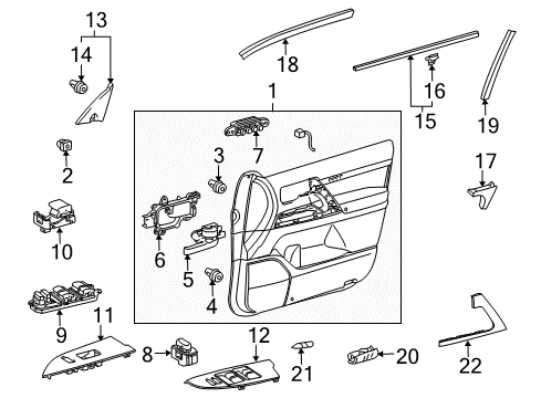 2010 Toyota Land Cruiser Rear Door Door Trim Panel Diagram for 67610-60D31-C0