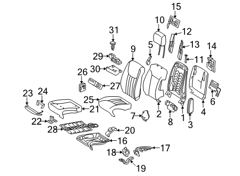 2007 Mercedes-Benz R63 AMG Front Seat Components Oil Cooler Diagram for 16491-03150