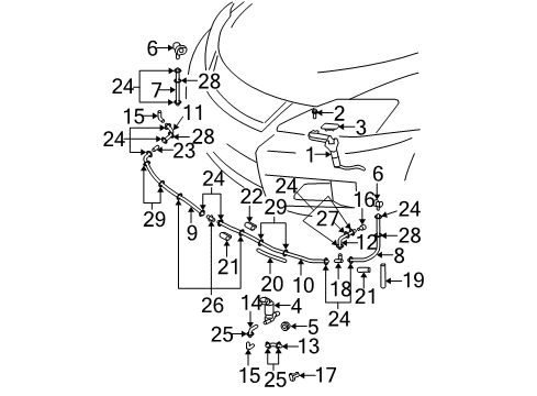 2008 Lexus IS F Headlamp Washers/Wipers Air Pump Clamp Diagram for 82711-16830