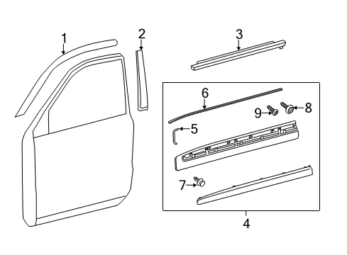 2014 Toyota Land Cruiser Exterior Trim - Front Door Body Side Molding Diagram for 75071-60120-A0