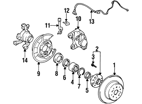 1993 Toyota Supra Anti-Lock Brakes Splash Shield Diagram for 46503-24030
