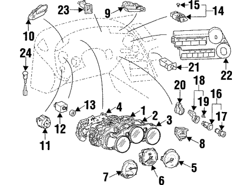 1997 Toyota Supra Instruments & Gauges Tachometer Diagram for 83242-1U351