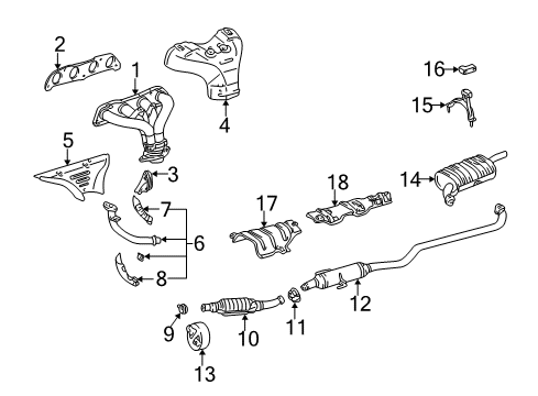 1998 Toyota Corolla Exhaust Manifold Converter Clamp Diagram for 17452-16160