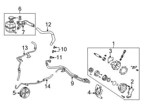 1997 Toyota Camry P/S Pump & Hoses, Steering Gear & Linkage Power Steering Pump Front Bracket Diagram for 44441-33011