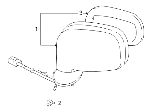 2000 Toyota MR2 Spyder Outside Mirrors Mirror Assembly Diagram for 87940-17340-D0