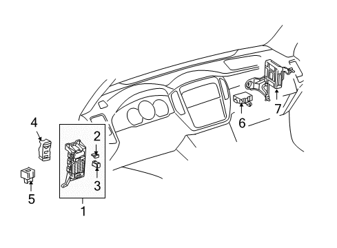 2006 Toyota Highlander Controls - Instruments & Gauges Relay Box Diagram for 82602-48010