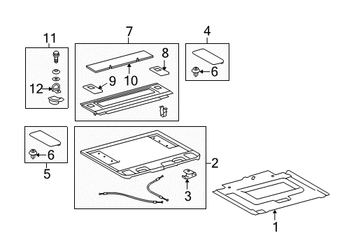 2015 Toyota 4Runner Interior Trim - Rear Body Trim Board Hook Diagram for 58048-35010-C0