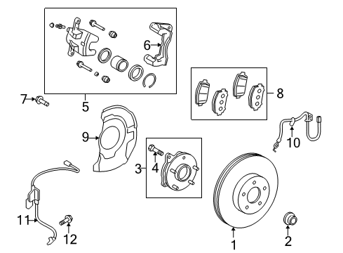 2012 Scion xB Anti-Lock Brakes Brake Hose Diagram for 90947-02E33
