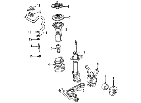 2005 Scion xA Front Suspension Components, Lower Control Arm, Stabilizer Bar Bushings Diagram for 48815-52030