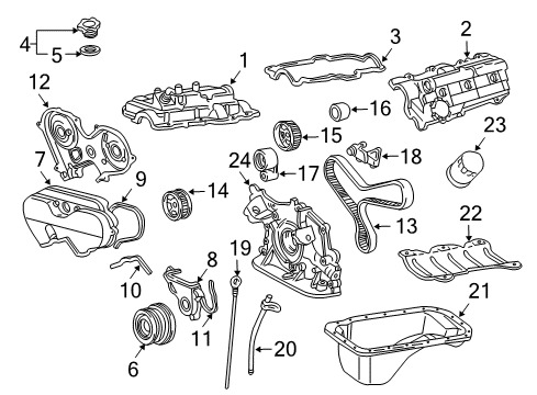1996 Toyota Tacoma Engine Parts Filler Cap Diagram for 12180-75021