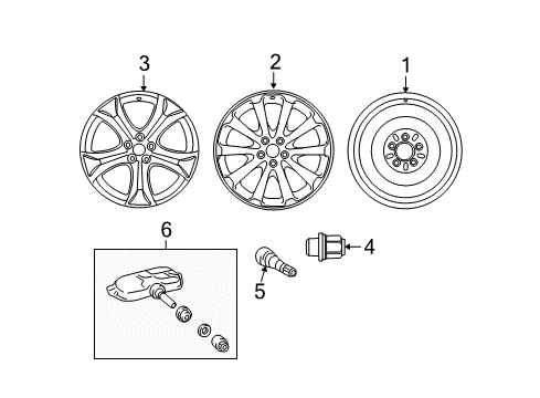 2009 Toyota Venza Wheels Wheel, Alloy Diagram for 42611-0T020