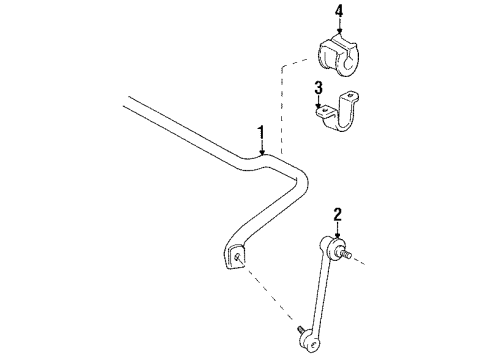 1991 Toyota Previa Stabilizer Bar & Components - Front Stabilizer Link Bushing Diagram for 48815-28040