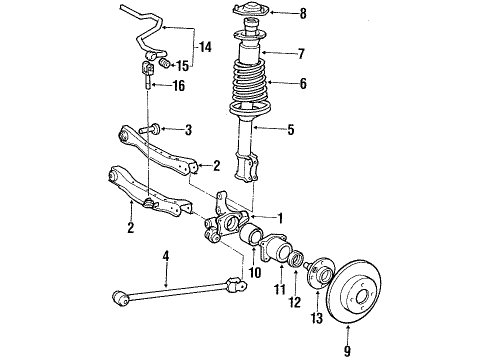 1988 Toyota Corolla Rear Brakes Arm Assembly Rear Suspension No.2 Diagram for 48730-32011