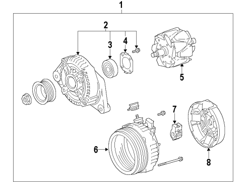 2014 Toyota Venza Alternator Alternator Diagram for 27060-0P151-84