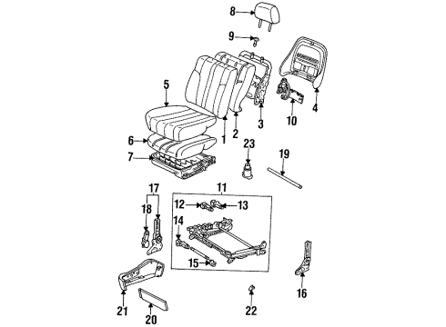 1993 Lexus GS300 Front Seat Components Slide Motor Diagram for 85820-30220