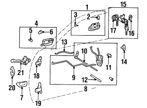 1995 Toyota Avalon Front Door - Lock & Hardware Lock Assembly Diagram for 69030-AC010