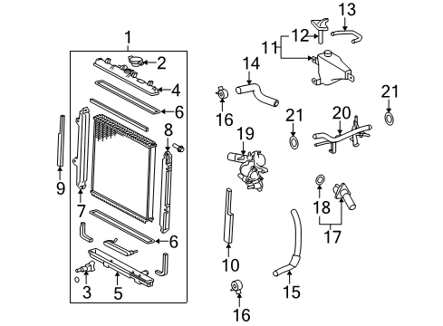 2015 Toyota 4Runner Radiator & Components Tank Diagram for 16441-31710