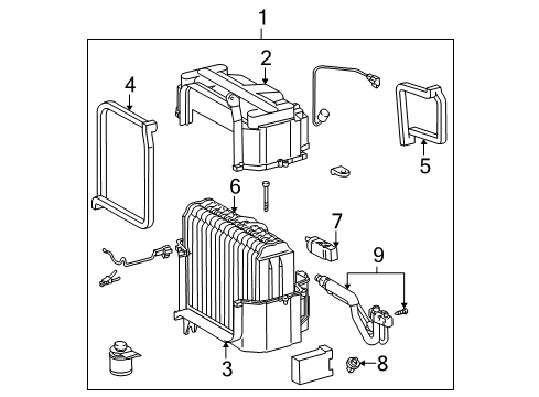 1997 Toyota Tacoma Air Conditioner Evaporator Assembly Diagram for 88510-04131