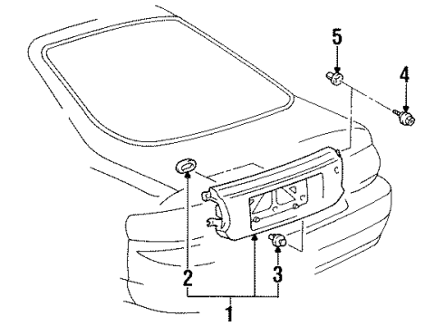 1995 Toyota Celica Exterior Trim - Rear Body Finish Panel Diagram for 75082-20280-B0