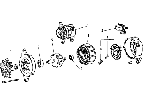 1988 Toyota MR2 Alternator Alternator Diagram for 27060-13020