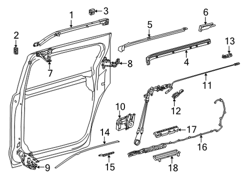2022 Toyota Sienna Sliding Door Hardware Upper Rail Bolt Diagram for 90080-11221