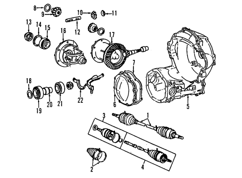 1987 Toyota Tercel Drive Shaft - Front Case Sub-Assembly, TRANSAXLE Diagram for 31105-16012