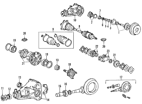 1984 Toyota Celica Rear Axle, Axle Shafts & Joints, Differential, Drive Axles, Propeller Shaft Differential Case Diagram for 41311-22060