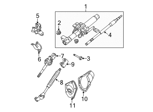 2009 Toyota Tacoma Steering Column & Wheel, Steering Gear & Linkage Coupling Shield Diagram for 45025-04040