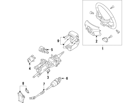 2014 Toyota Land Cruiser Steering Column & Wheel, Steering Gear & Linkage Upper Shaft Diagram for 45220-60231