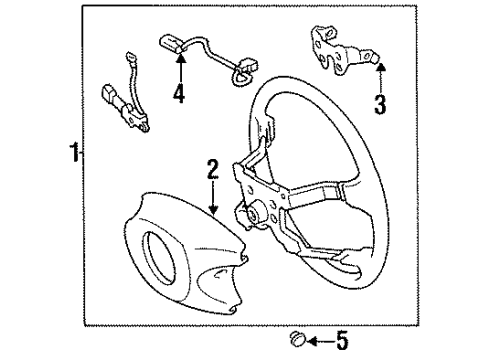 1995 Toyota Previa Steering Wheel & Trim Wheel Assembly, Steering Diagram for 45100-28141-B0