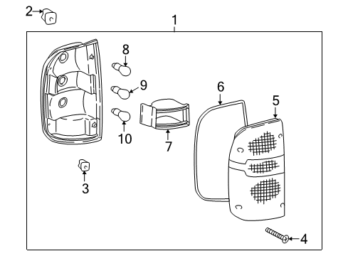 1998 Toyota Tacoma Tail Lamps Tail Lamp Assembly Diagram for 81550-04030
