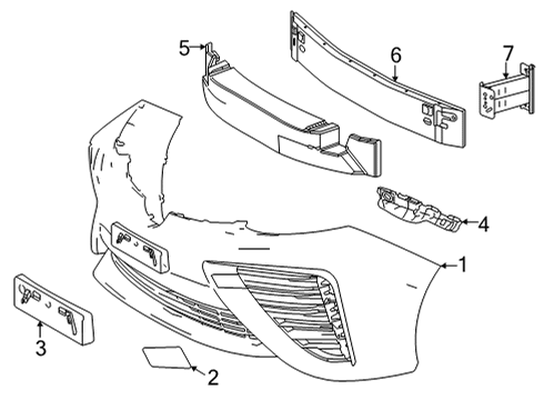 2018 Toyota Mirai Bumper & Components - Front Side Retainer Diagram for 52116-62010