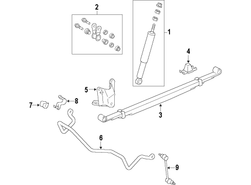 2010 Toyota Tacoma Rear Suspension Components, Stabilizer Bar Stabilizer Bar Diagram for 48812-AD030
