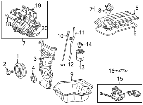 2010 Toyota Camry Intake Manifold Upper Insulator Diagram for 17117-28040