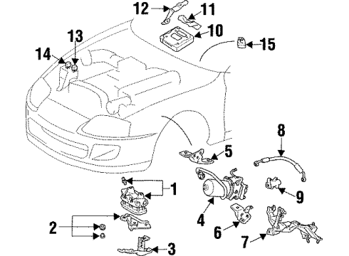 1996 Toyota Supra Anti-Lock Brakes Sensor, Speed, Rear RH Diagram for 89545-14010
