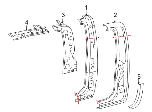 2006 Toyota Tacoma Side Panel & Components Side Panel Diagram for 61611-04061
