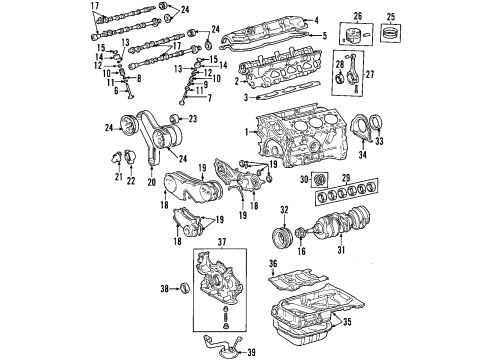 2007 Lexus RX400h Engine Parts, Mounts, Cylinder Head & Valves, Camshaft & Timing, Oil Pan, Oil Pump, Crankshaft & Bearings, Pistons, Rings & Bearings Camshaft Diagram for 13501-20060