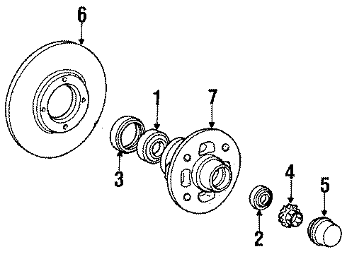 1985 Toyota Corolla Wheels Wheel Hub Ornament Sub-Assembly Diagram for 42603-27030