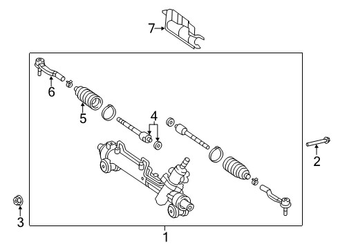2009 Toyota Camry Steering Gear & Linkage Gear Assembly Diagram for 44200-33480