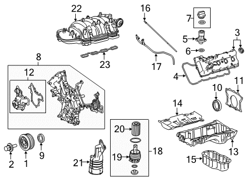 2017 Toyota Land Cruiser Filters Element Diagram for 17801-38030
