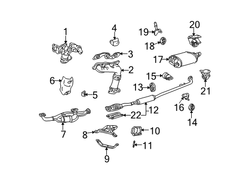 2001 Toyota Avalon Exhaust Components Exhaust Manifold Diagram for 17104-20030