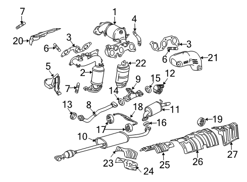 2006 Toyota Highlander Exhaust Components Extension Diagram for 17403-0P100