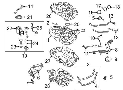 2012 Toyota Prius Plug-In Fuel System Components Fuel Pump Assembly Diagram for 77020-47081