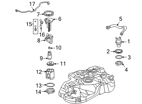 2007 Lexus RX350 Fuel Injection Fuel Pump Spacer Diagram for 77289-52090